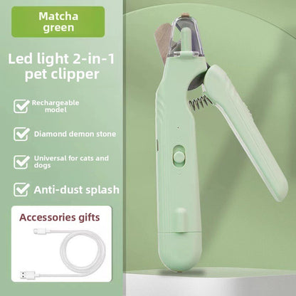 GlowTrim 3-in-1 LED Nail Clippers with Grinder for Cats & Dogs