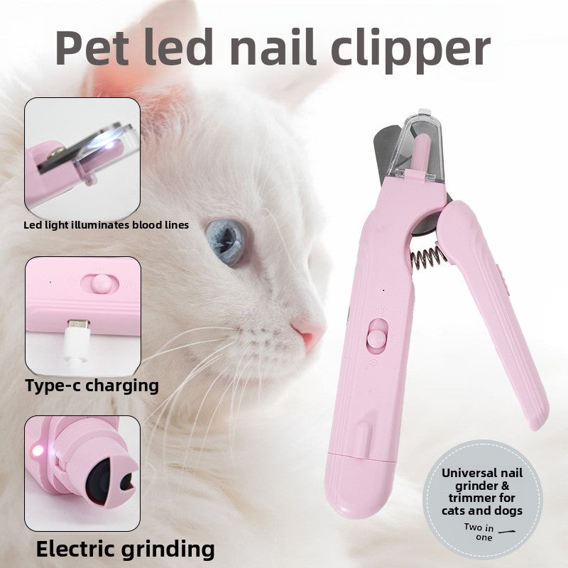 GlowTrim 3-in-1 LED Nail Clippers with Grinder for Cats & Dogs