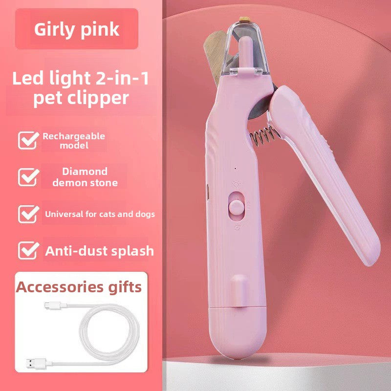 GlowTrim 3-in-1 LED Nail Clippers with Grinder for Cats & Dogs
